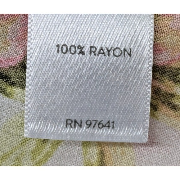 J. Jill Blouse Top Small White Pink Green Floral Covered Button Front - Picture 14 of 15